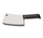 image of Omcan USA 10550 Cleaver Knife - 8" Stainless Steel Blade, Black Plastic Handle, Kitchen Cutlery