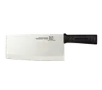 image of Omcan USA 10552 Chinese Cleaver Knife, 8.5" Stainless Steel Blade, Black Plastic Handle