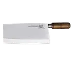 image of Omcan USA 10557 Premium Cleaver Knife, 8" Stainless Steel Blade, Wood Handle, Wood