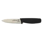 image of Omcan USA 11494 Paring Knife – 4" Spear Point Blade, Stainless Steel, Black Polypropylene Handle