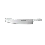 image of Omcan USA 11520 Pizza Rocker, 16" White Double-Handle, Plastic Handles, Stainless Steel Blade