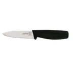 image of Omcan USA 11534 Paring Knife - 4" Stamped Spear Point, Stainless Steel, Black Polypropylene Handle