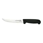 image of Omcan USA 11814 Boning Knife, 6" Curved Blade, Stamped Steel, Black Plastic Handle