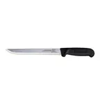 image of Omcan USA 11834 Fillet Knife – 8" Straight Blade, Stamped Construction, Black Plastic Handle