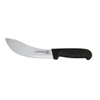 image of Omcan USA 11863 Skinning Knife - 6" Curved Stamped Blade, Black Plastic Handle, Cutlery