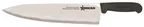 image of Omcan USA 12044 Chef Knife – 12" Stamped Knife, Stainless Steel Blade, Black Plastic Handle, Medium
