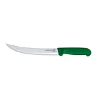 image of Omcan USA 12319 Breaking Knife – 8" Curved Stainless Steel Blade With Green Polypropylene Handle
