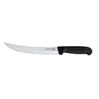 image of Omcan USA 12338 Breaking Knife - 10" Stamped Blade, Stainless Steel, Black Polypropylene Handle