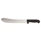 image of Omcan USA 12507 11" G-Edge Butcher Knife, Black Handle, 11" Blade – Kitchen Cutlery