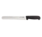 image of Omcan USA 12524 Straight Slicer Knife, 12" Stamped Blade, Black Plastic Handle, Greban C‑S