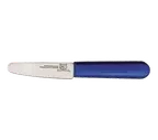 image of Omcan USA 12750 Clam Knife, 3-1/2" Blade, Blue Plastic Handle, Greban
