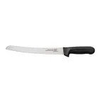 image of Omcan USA 12821 Slicing Knife – 10" Curved Blade, Stamped Style, Black Plastic Handle