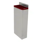 image of Omcan USA 12918 Knife Rack, Stainless 4‑Slot with Red Insert, Holds 3 Knives + Sharpening Steel