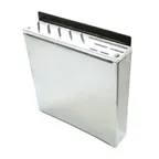image of Omcan USA 12935 Knife Rack, Stainless Steel, White Insert, Holds 10 Knives & 2 Steels, 12 Slots