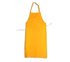 image of Omcan USA 13580 Bib Apron – Vinyl Produce Apron, 35" x 47", Yellow, Standard Style, No Pocket