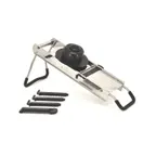 image of Omcan USA 13659 Mandoline Slicer – 5‑Blade Set, ½” Adjustable Thickness, 18/10 SS Frame & Blades, Pusher, Rubber Feet