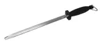 image of Omcan USA 13768 - 12" Oval Sharpening Steel, Black Plastic/Poly Handle, 12" Blade Length
