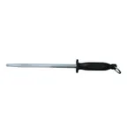 image of Omcan USA 13927 Sharpening Steel, 14" Black Plastic Handle, Round Kitchen Chef Knife