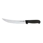 image of Omcan USA 16857 Breaking Knife – 10" Granton Edge, Stainless Steel Blade, Black Plastic Handle