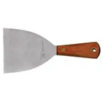 image of Omcan USA 23738 Pan Scraper Dough Cutter, 4" Wood Handle, Stainless Steel Blade, Skull Design