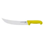 image of Omcan USA 23889 Steak Knife - 12" Steel Blade, Super Fiber Yellow Handle, Stamped