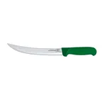 image of Omcan USA 23891 Breaking Knife - 8" Curved Stainless Steel Blade, Stamped, Green Plastic Handle