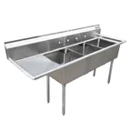 image of Omcan USA 25259 (3) Three Compartment Sink