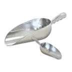 image of Omcan USA 27681 Aluminum Solid Round‑Bottom Ice Scoop, 24 oz, Kitchen Tool