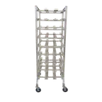image of Omcan USA 27769 Mobile Can Rack, 9 Layers 27 Rows, Stainless Steel Frame, #5 & #10 Can Size, All Welded