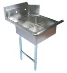 image of Omcan USA 28480 26" Stainless Steel Soiled Dishtable with Sink – 10” Splash Height / Left‑to‑Right