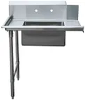 image of Omcan USA 28482 36" Stainless Steel Soiled Dishtable with Sink, Left Side / 10" Splash Height