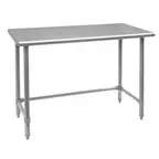 image of Omcan USA 28631 0" Open Base Work Table with Open With Side & Rear Crossrails, 18 Gauge Flat Top