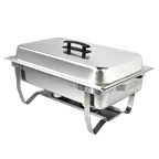 image of Omcan USA 31354 9-Qt Rect Stainless Steel Chafing Dish with Lift‑Off Cover, Steam and Water Pans