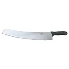 image of Omcan USA 31356 Pizza Rocker Knife, 18" Black DR Plastic/Poly Handle, Stainless Steel Blade