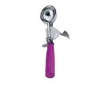 image of Omcan USA 34848 Ice Cream Scoop, 3/4 oz Thumb‑Press, Stainless Steel with Orchid Purple Handle