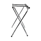 image of Omcan USA 39617 Tray Stand - Foldable Chrome-Plated, 19"W x 16"D x 31"H, Two Secure Belts