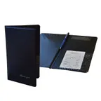 image of Omcan USA 39789 Check Holder With Credit Card Slot, Double A Panel, Black 5" x 9", Thank You Imprint