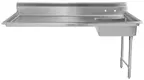 image of Omcan USA 40192 62" Undercounter Soiled Dishtable - 8" Splash, 20"x20" Sink / Left to Right