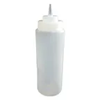 image of Omcan USA 40473 Squeeze Bottle, 24oz Clear Wide-Mouth Vinegar Dispenser, Clear Cap, 4/Set
