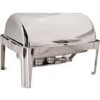image of Omcan USA 41821 Chafing Dish, 9-1/2 Qt Rectangular Stainless Steel, Roll‑Top Lid, Steam/Water Pans