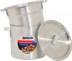 image of Omcan USA 43438 Double Boiler Pot, 8-Qt Aluminum, Commercial Cookware for Precise Control