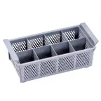 image of Omcan USA 43506 - Half Size Flatware Basket, 8 Compartments, Gray, Commercial Dishwasher Rack