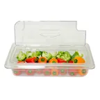 image of Omcan USA 43640 Flip N Lid – 1/3‑Size Polycarbonate Pan Cover, Spoon‑Notched, NSF