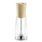 image of Omcan USA 43698 Salt Mill – 15cm (6") Tall, Mechanism, PEFC Beech Wood, Acrylic Base