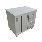 image of Omcan USA 44191 Cabinet Base Sliding Doors Work Table