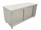 image of Omcan USA 44196 Cabinet Base Sliding Doors Work Table