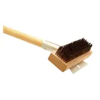 image of Omcan USA 44216 Oven & Grill Brush, 30" Handle, Round Carbon Steel Bristles, Horizontal Scraper
