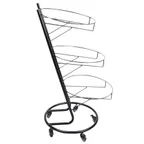 image of Omcan USA 44294 Tiered Display Stand 3‑4 Tier Angled Black Metal Height 31"‑48" Casters With Brakes