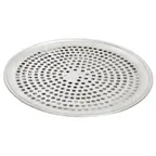 image of Omcan USA 44427 Commercial Pizza Pan, Round 18" - 19" Perforated Aluminum Tray, 18‑Gauge Construction