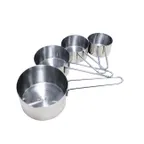 image of Omcan USA 44450 Measuring Cup Set, 4-Piece Stainless Steel 1/4, 1/3, 1/2, 1 Cup - Set
